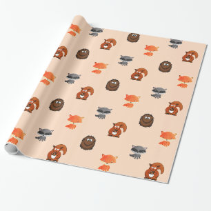 Papier Cadeau Animaux forestiers Forêt Forêt Créatures Enveloppe