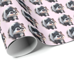 Papier Cadeau Animaux mignons de la forêt de skunks amis de la f