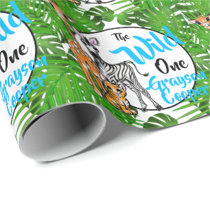 Papier Cadeau Animaux Safari 1er anniversaire jungle Animaux g
