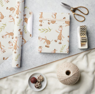 Papier Cadeau Animaux sauvages Giraffe Enfants