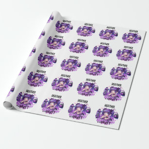 Papier Cadeau Anime Skater Girl Anniversaire Fête Skateboard
