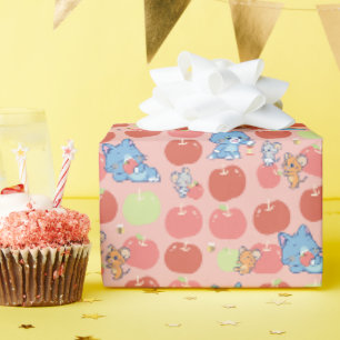 Papier Cadeau Anime Tom, Jerry et Tuffy Apple Motif