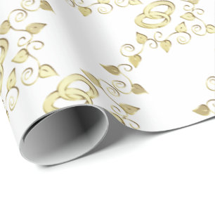 Papier Cadeau Anneaux de mariage élégants d'or