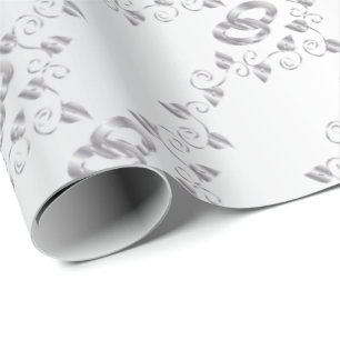 Papier Cadeau Anneaux de noces d'argent élégants