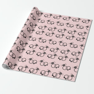 Papier Cadeau Anneaux Mariages romantiques Doux rose clair sans