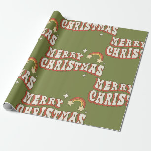 Papier Cadeau Années 1970 super joyeux noël funky