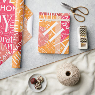 Papier Cadeau Anniversaire Ajouter un bloc de couleur de nom lon