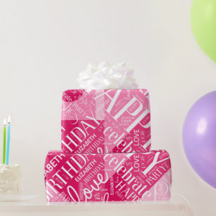 Papier Cadeau Anniversaire Ajouter un bloc de couleur de nom lon