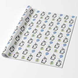 Papier Cadeau Anniversaire Animal Cute Penguin Anniversaire de e