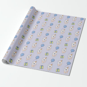 Papier Cadeau Anniversaire Animal mignon Ours Polaire Enfant Fêt
