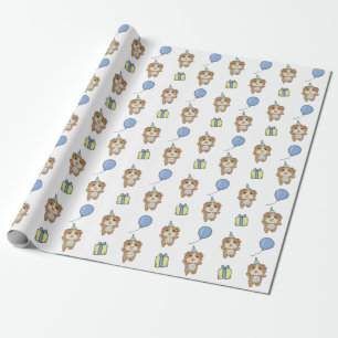 Papier Cadeau Anniversaire Animal mignonne Guinée Cochon Enfant