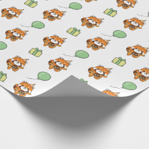 Papier Cadeau Anniversaire Animal mignonne Red Panda Anniversair