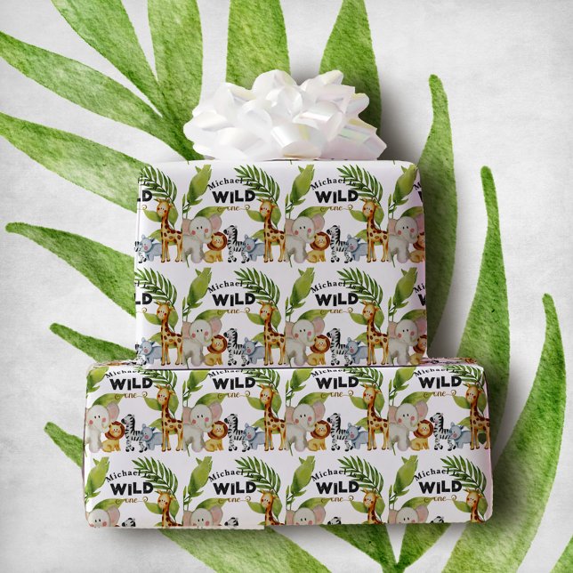 Papier Cadeau Anniversaire animal sauvage d'une Jungle (Créateur téléchargé)
