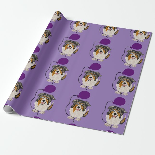 Papier Cadeau Anniversaire australien drôle Giftwrap de berger (Déroulé)