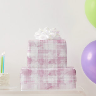 Papier Cadeau Anniversaire blanc rose