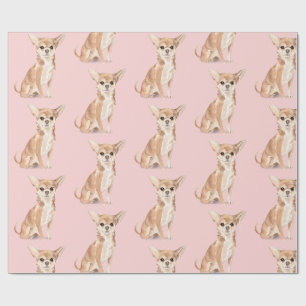 Papier Cadeau Anniversaire Chihuahua Chien Pink Party Casquette