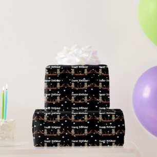 Papier Cadeau Anniversaire Chouette Cristal Collier Étoiles Anni