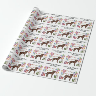 Papier Cadeau Anniversaire Coloré de Chien Labrador Retriever au