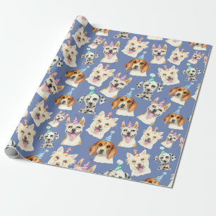Papier Cadeau Anniversaire d'amoureux de les chiens du motif  