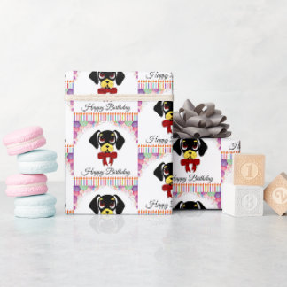 Papier Cadeau Anniversaire de Black and Tan Dachshund