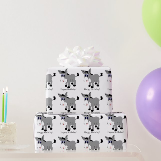Papier Cadeau Anniversaire de conception d'âne (Cadeaux de fête)