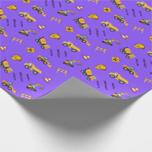 Papier Cadeau Anniversaire de construction personnalisé violet