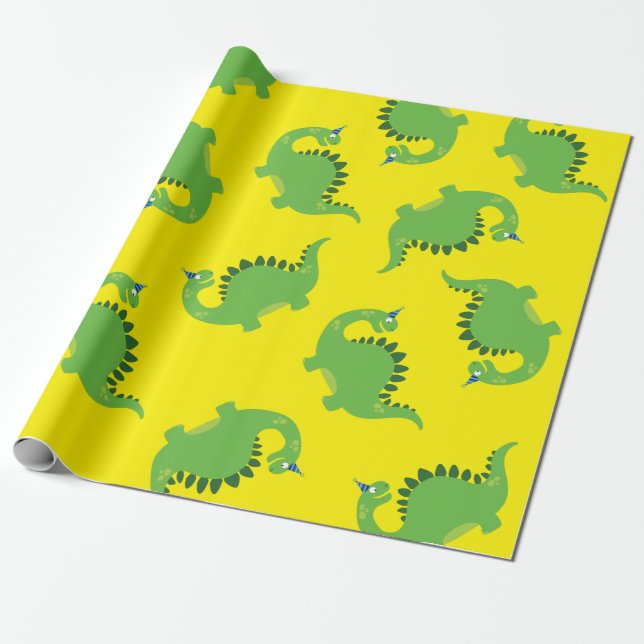 Papier Cadeau Anniversaire de Dinosaur (Déroulé)