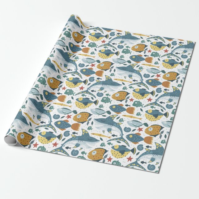 Papier Cadeau Anniversaire de enfant de bébé sous le Motif de re (Déroulé)