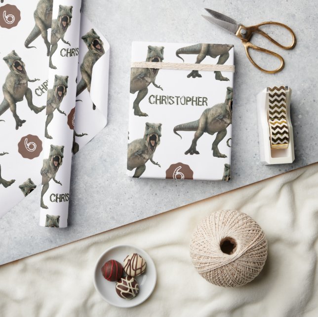 Papier Cadeau Anniversaire de enfant du parti Dinosaur cool Trex (Artisanat)