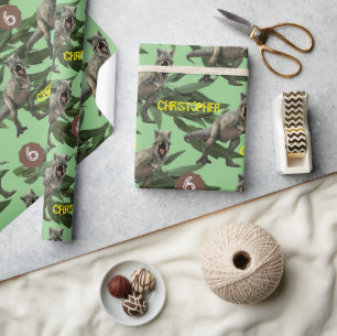 Papier Cadeau Anniversaire de enfant du parti Dinosaur Trex