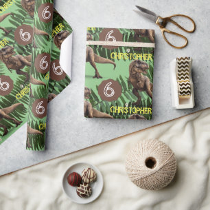 Papier Cadeau Anniversaire de enfant du parti Dinosaur Trex