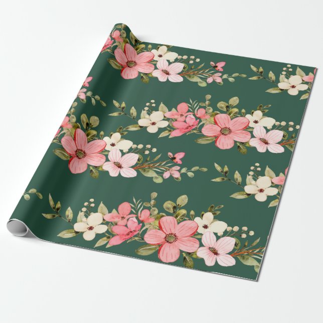 Papier Cadeau Anniversaire de enfant floral mignon (Déroulé)