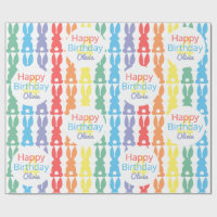 Anniversaire de enfant Rainbow Bunny Motif personn