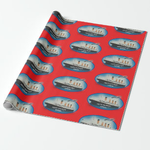 Papier Cadeau anniversaire de enfant Rouge Personnalisé Titanic