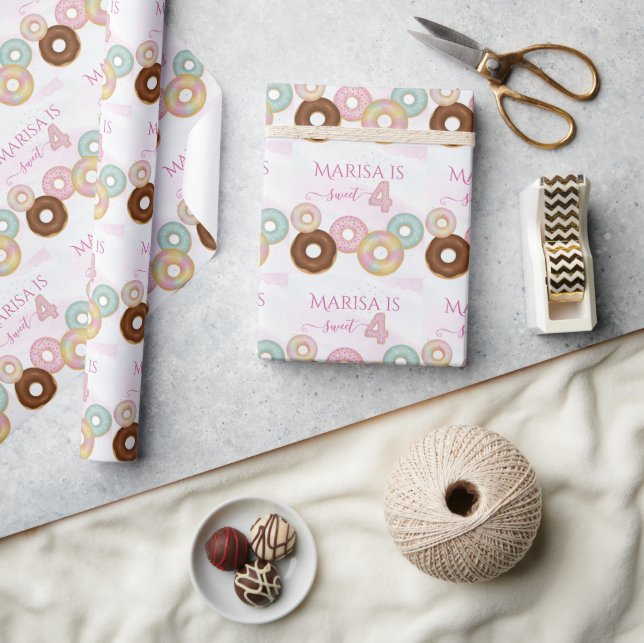 Papier Cadeau Anniversaire de la beigne douce | Fête des enfants (Artisanat)