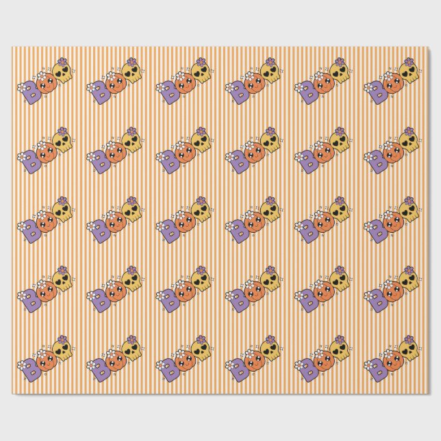 Papier Cadeau Anniversaire de la fête de la nuit - Halloween nui (Plat)