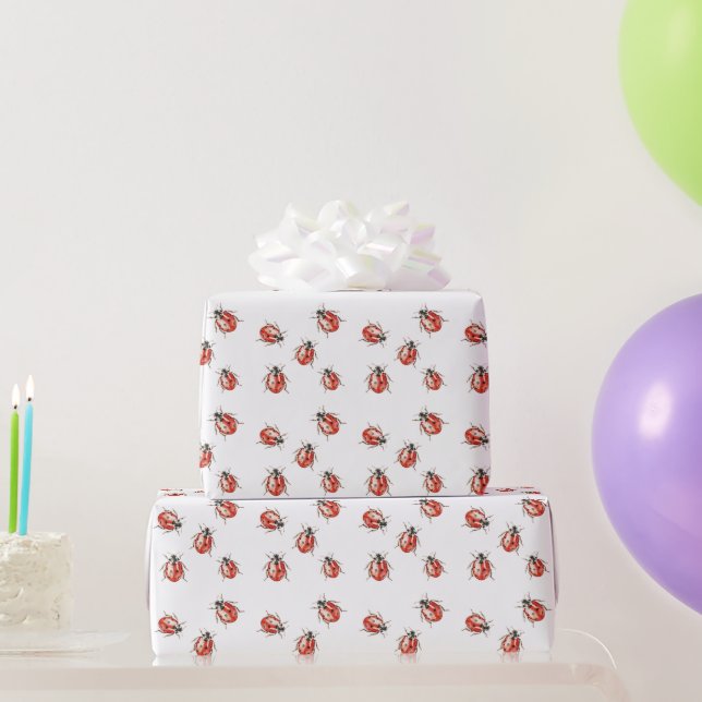 Papier Cadeau Anniversaire de la fraise Ladybugs (Cadeaux de fête)
