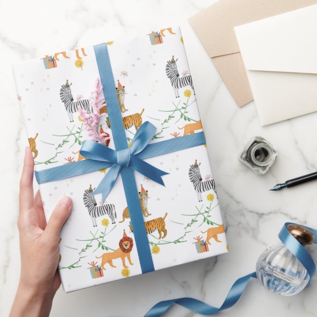 Papier Cadeau Anniversaire de la jungle sauvage (Cadeaux)