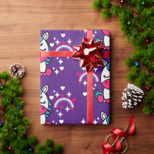 Papier Cadeau Anniversaire de la licorne violette