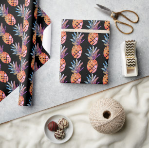 Papier Cadeau Anniversaire de l'ananas tropical
