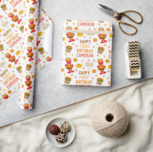 Papier Cadeau Anniversaire de l'automne Elmo de Sesame Street
