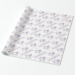Papier Cadeau Anniversaire de licorne d'arc-en-ciel