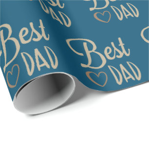 Papier Cadeau Anniversaire de papa sur papier d'enveloppement bl