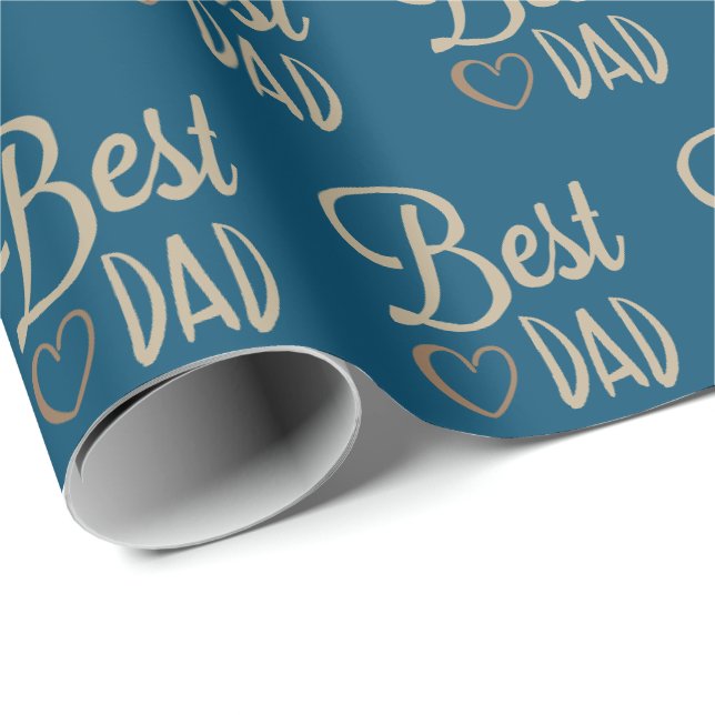Papier Cadeau Anniversaire de papa sur papier d'enveloppement bl (Coin rond)
