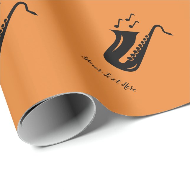 Papier Cadeau Anniversaire de saxophone ou vacances fait sur (Coin rond)
