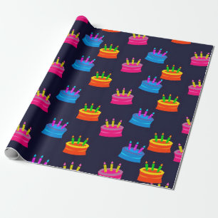 Papier Cadeau Anniversaire d'enfants de trois ans vivement color