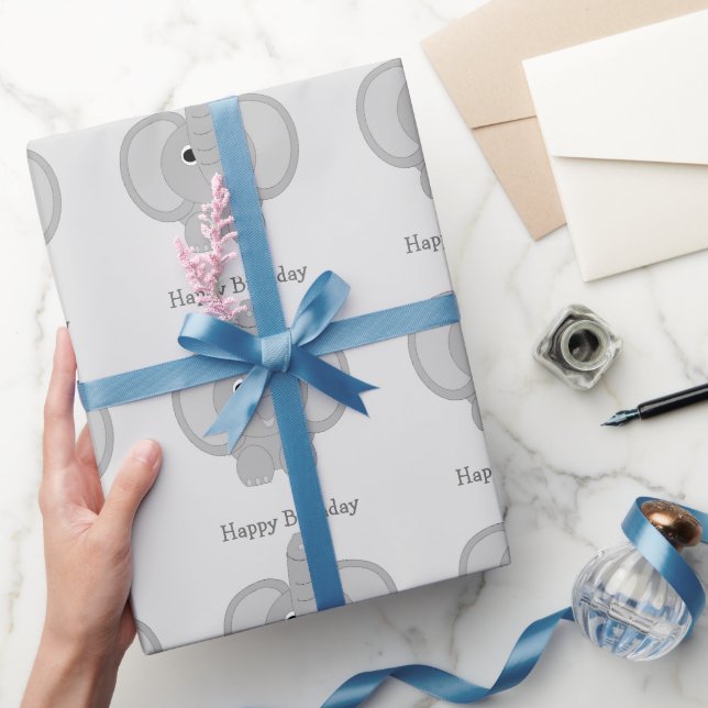 Papier Cadeau Anniversaire des éléphants (Cadeaux)