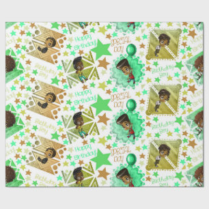 Papier Cadeau Anniversaire des garçons afro-américains