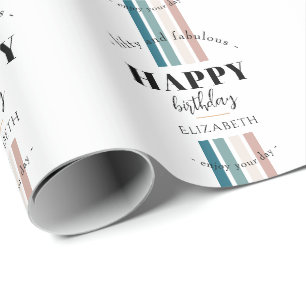 Papier Cadeau Anniversaire Design minimaliste aux couleurs paste
