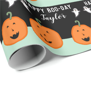 Papier Cadeau Anniversaire d'Halloween personnalisé